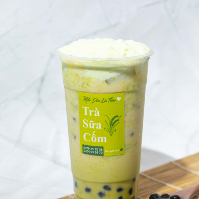 Trà sữa kem cốm tươi