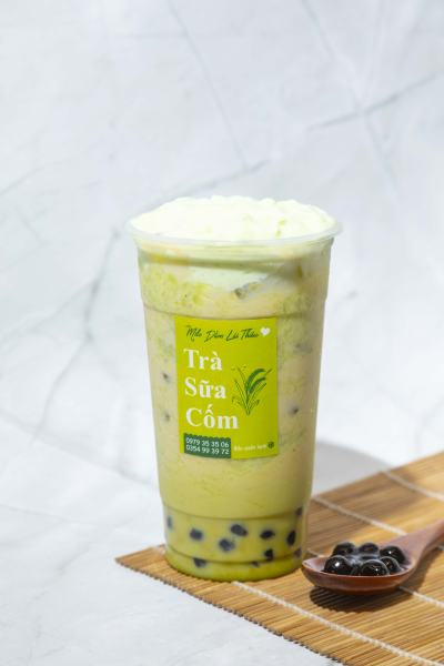 Trà sữa kem cốm tươi